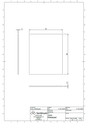 ng X. Technical drawing of the adhesive pad 