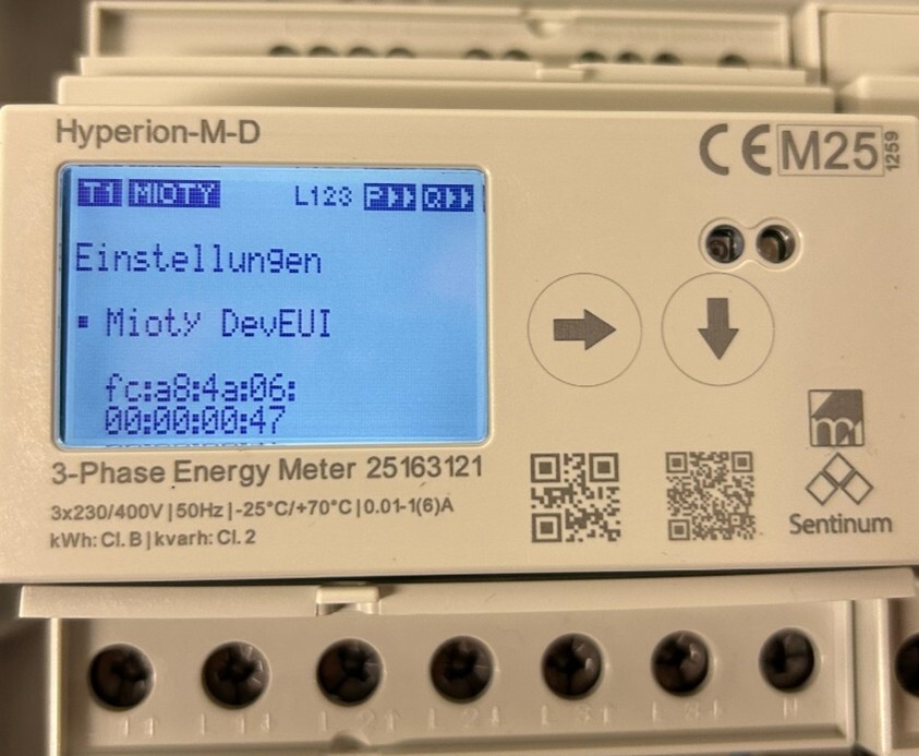 Mioty DevEUI Bildschirm